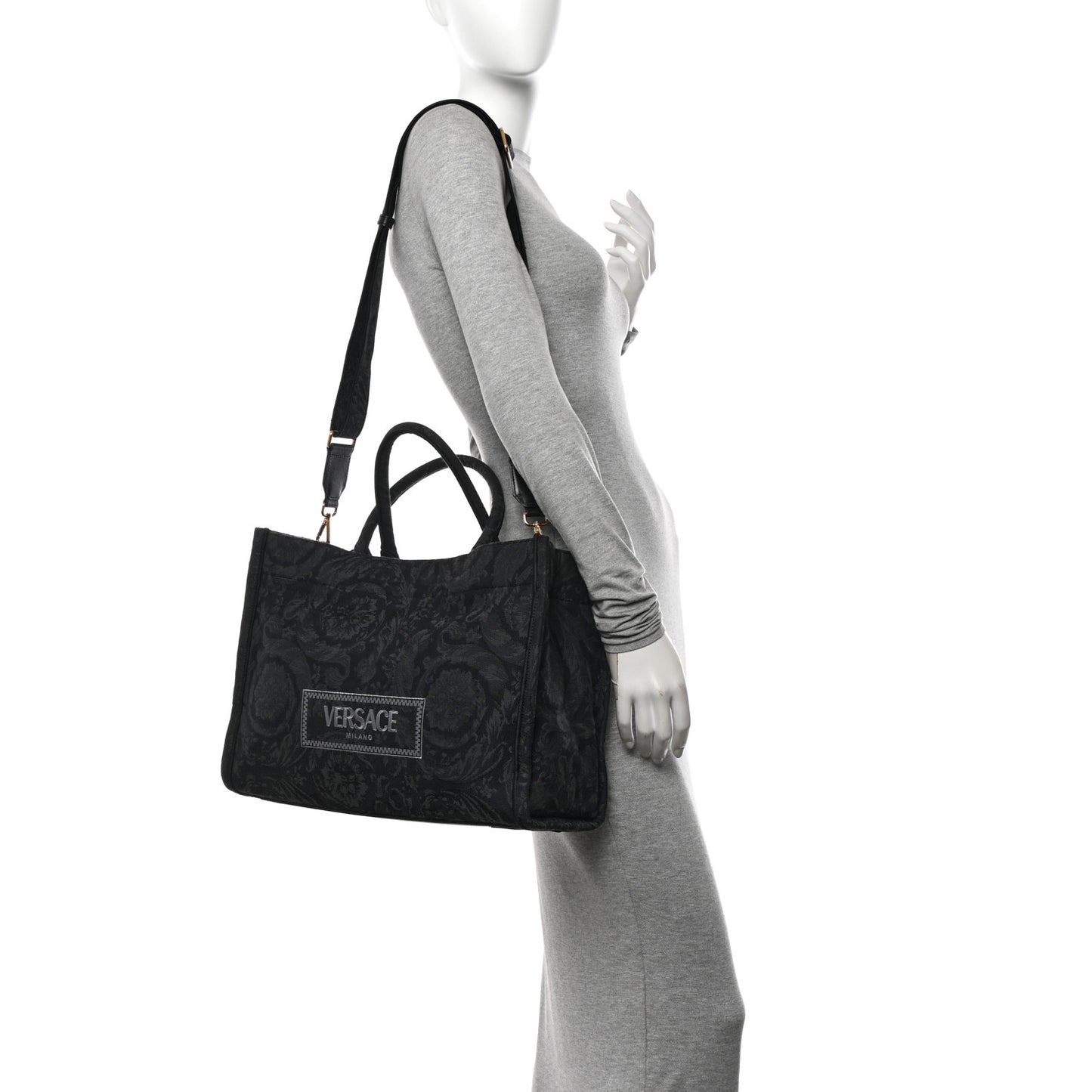 Jacquard Barocco Medium Athena Tote Black