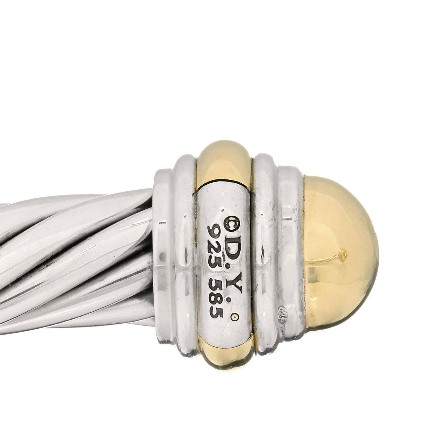 Sterling Silver 14K Yellow Gold 7mm Cable Classics Bracelet