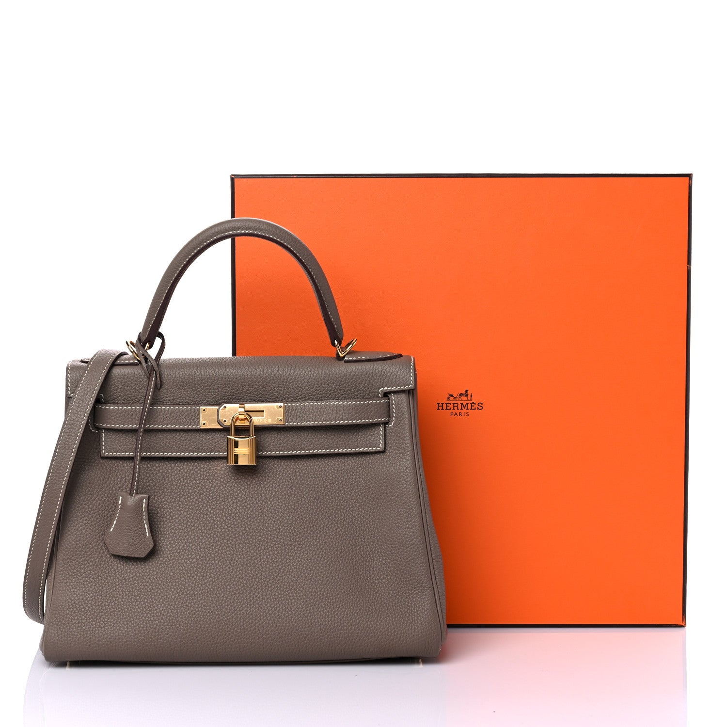 Hermes Togo Kelly Retourne 28 Etoupe 12 of 12