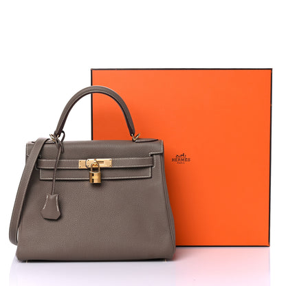 Hermes Togo Kelly Retourne 28 Etoupe 12 of 12