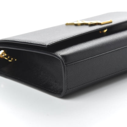 Saint Laurent Grain De Poudre Medium Classic Monogram Kate Satchel Black 6 of 9