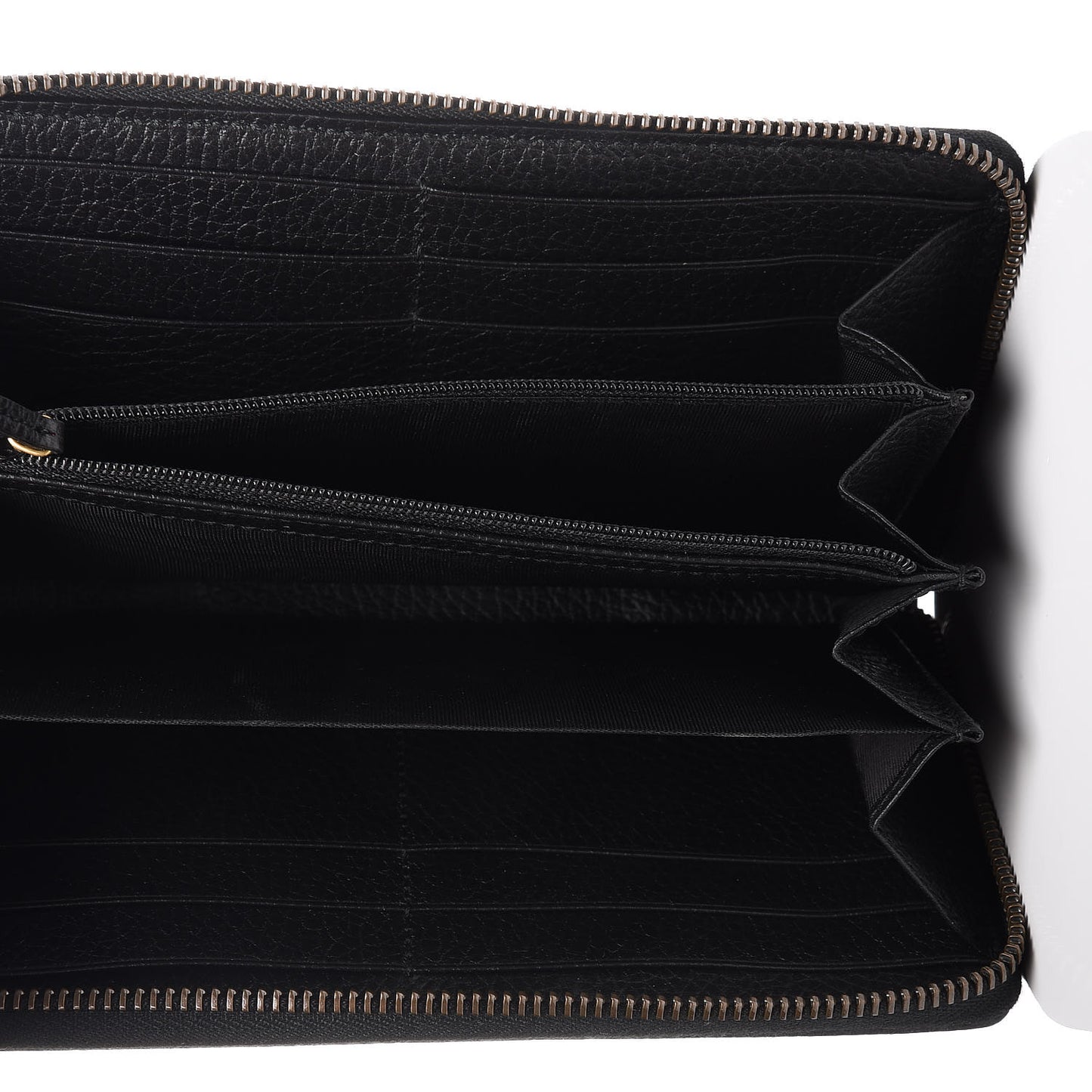 Calfskin Butterfly Zip Around Wallet Black