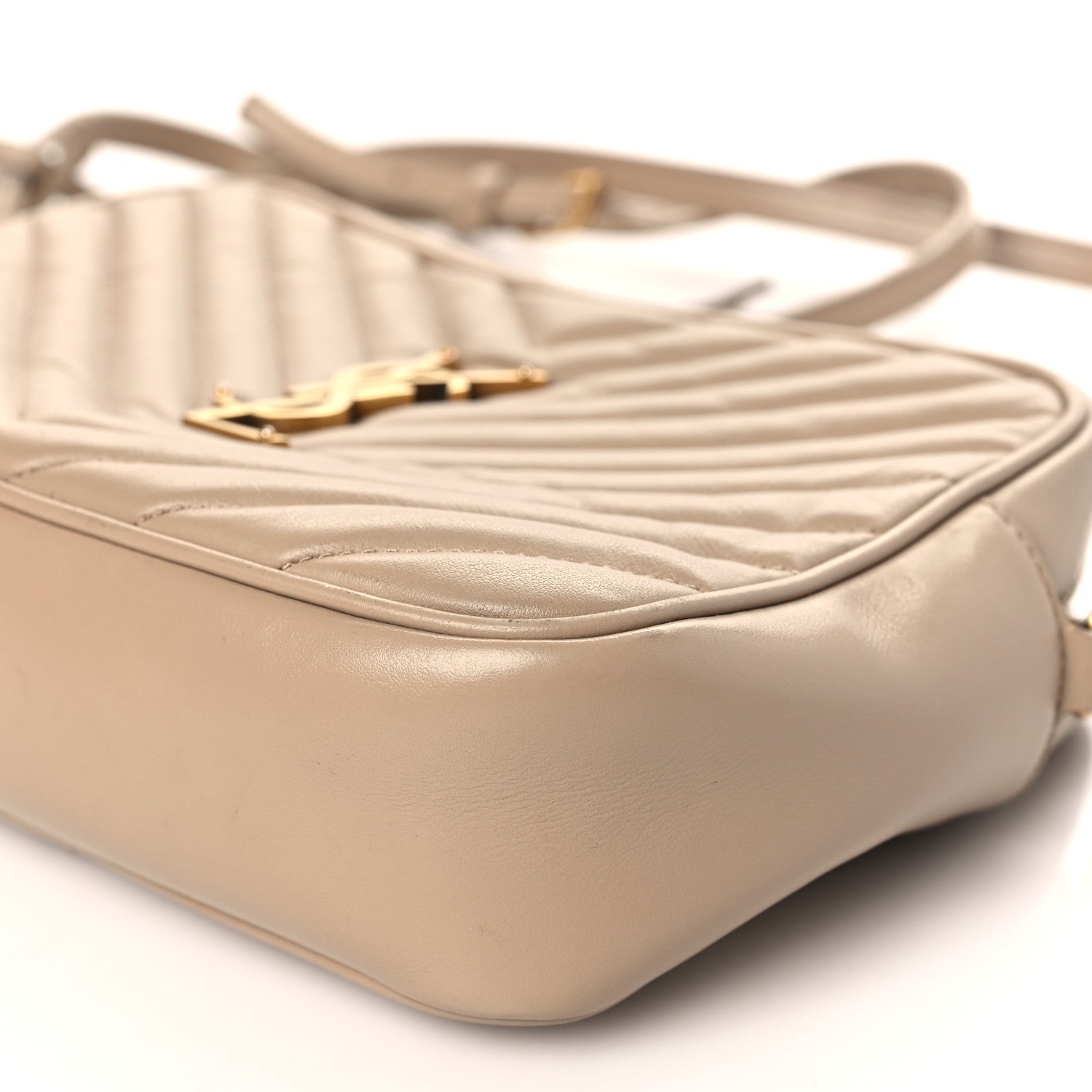 Saint Laurent Calfskin Matelasse Monogram Lou Camera Bag Dark Latte 9 of 10