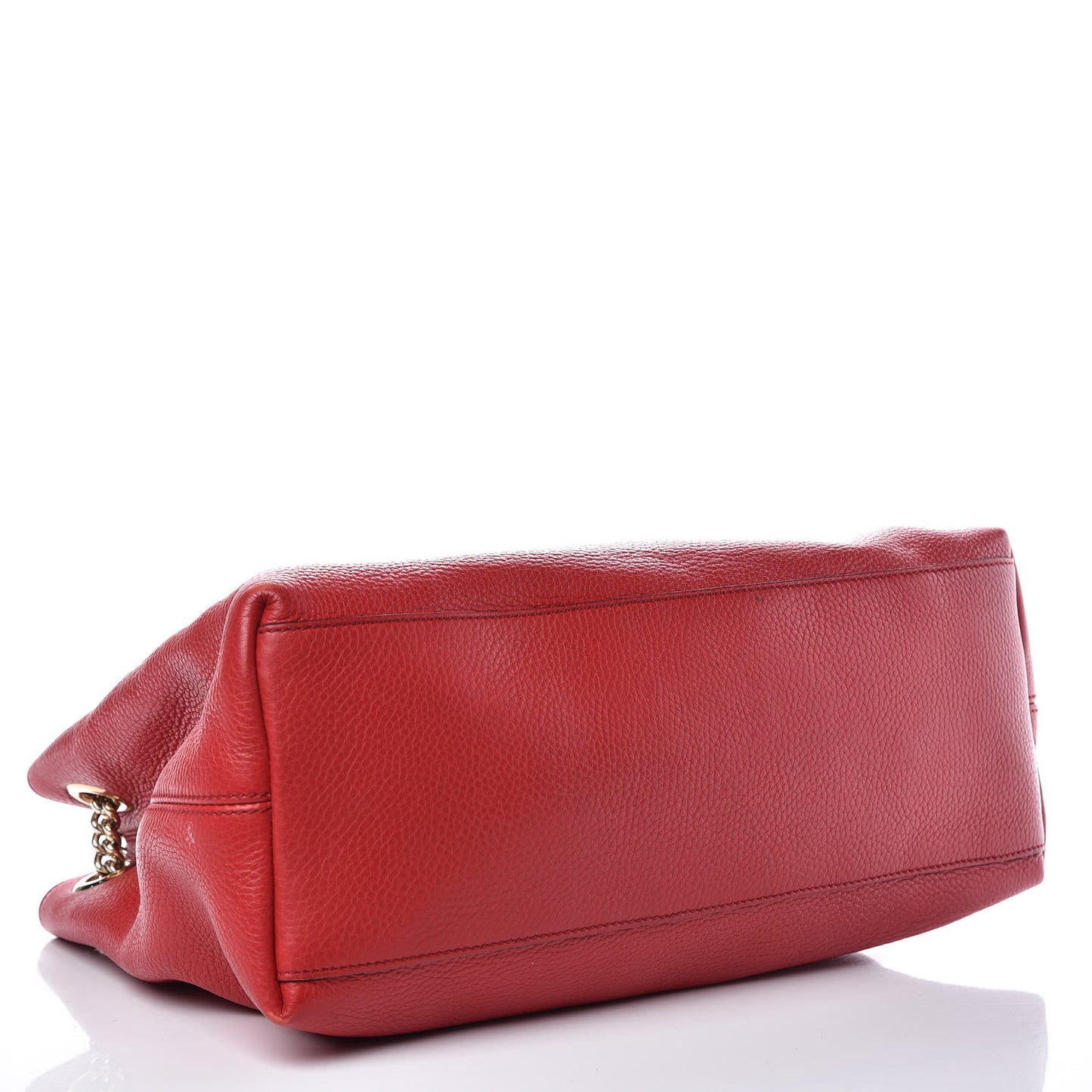 Pebbled Calfskin Medium Soho Chain Shoulder Bag Tabasco Red