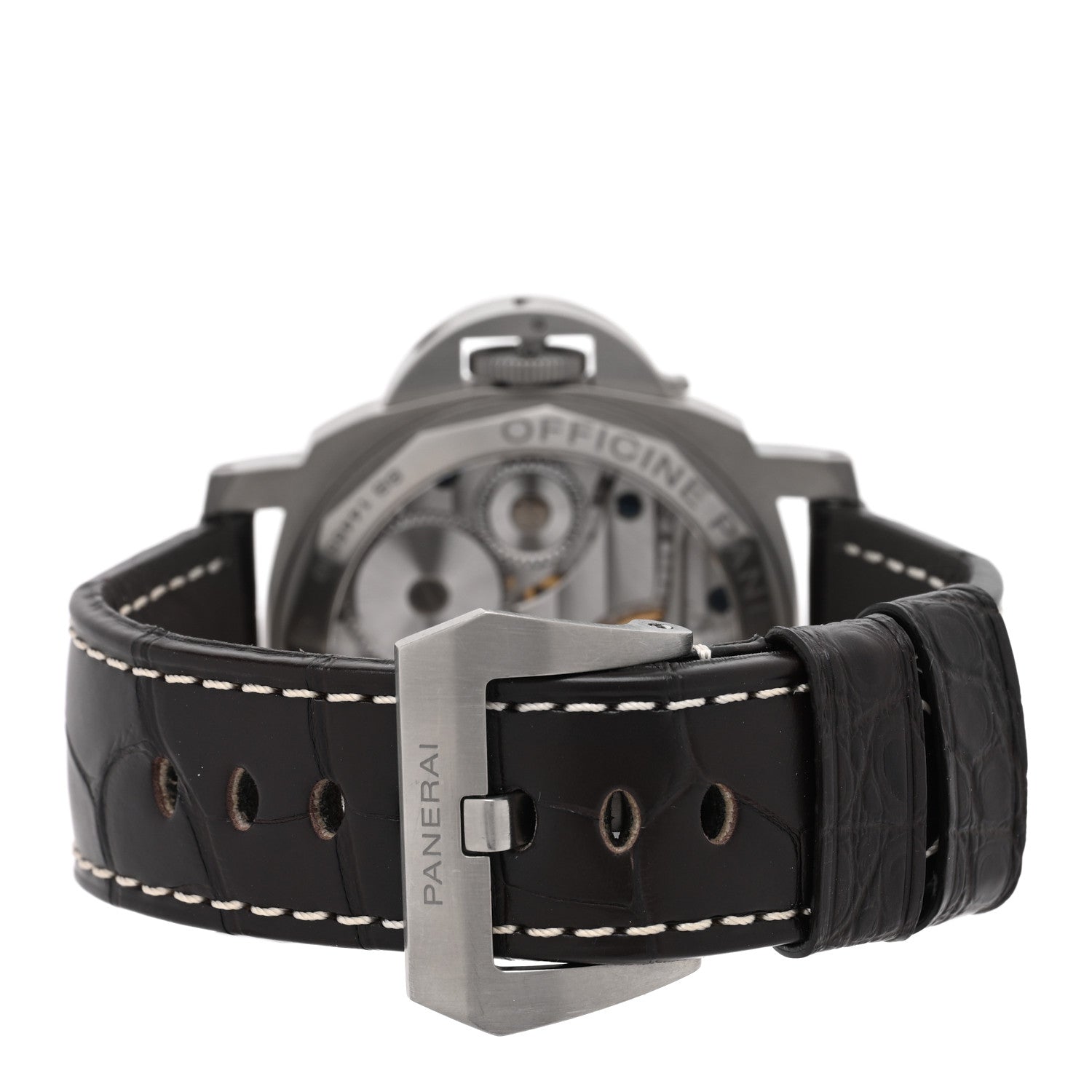 Panerai Titanium Alligator 44mm Luminor Base Manual Winding Watch Black PAM00176 3 of 4