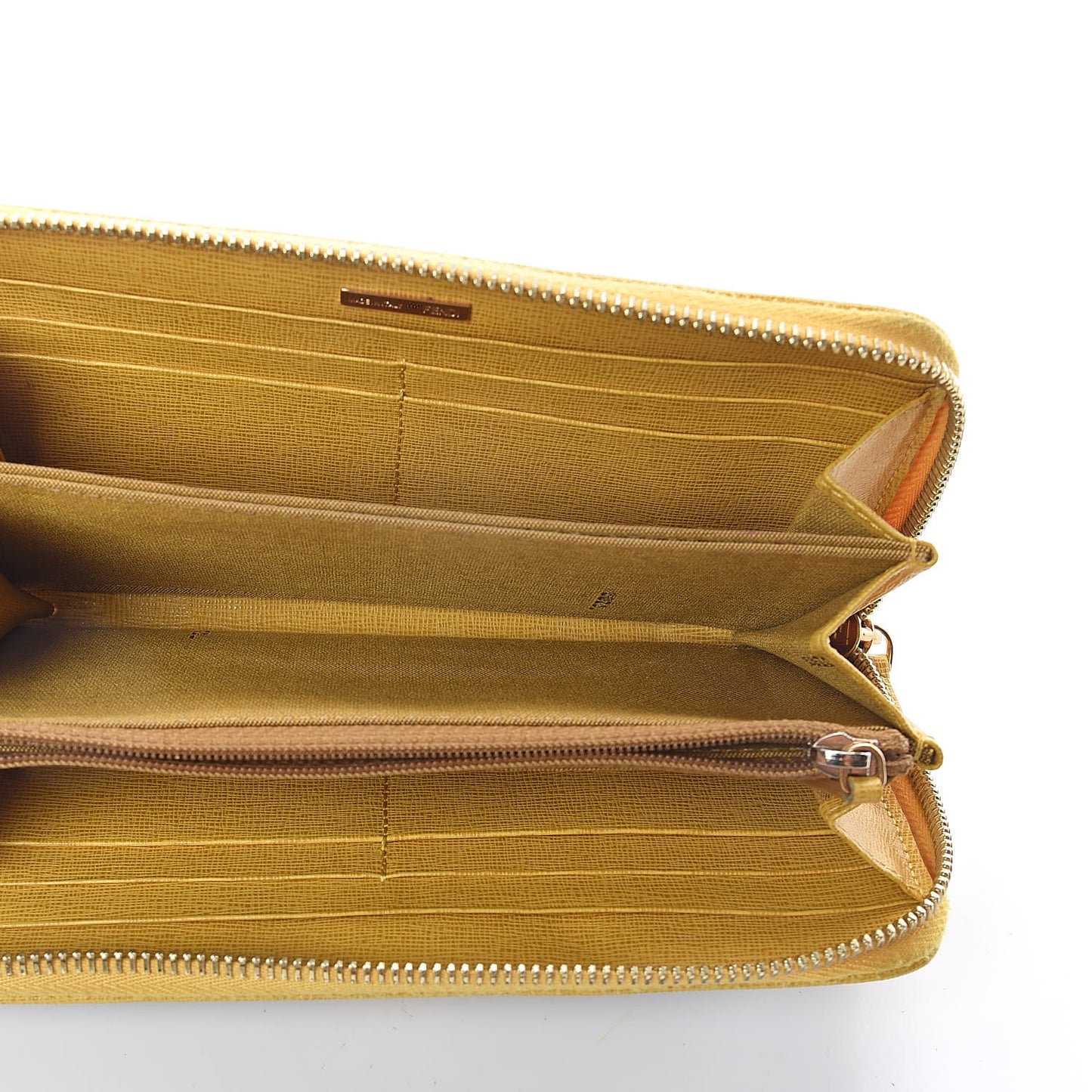 Zucca Spalmati Vitelllo Elite Zip Around Wallet Tobacco Yellow