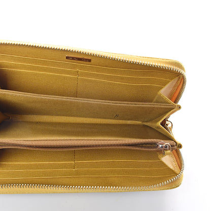 Fendi Zucca Spalmati Vitelllo Elite Zip Around Wallet Tobacco Yellow 5 of 11