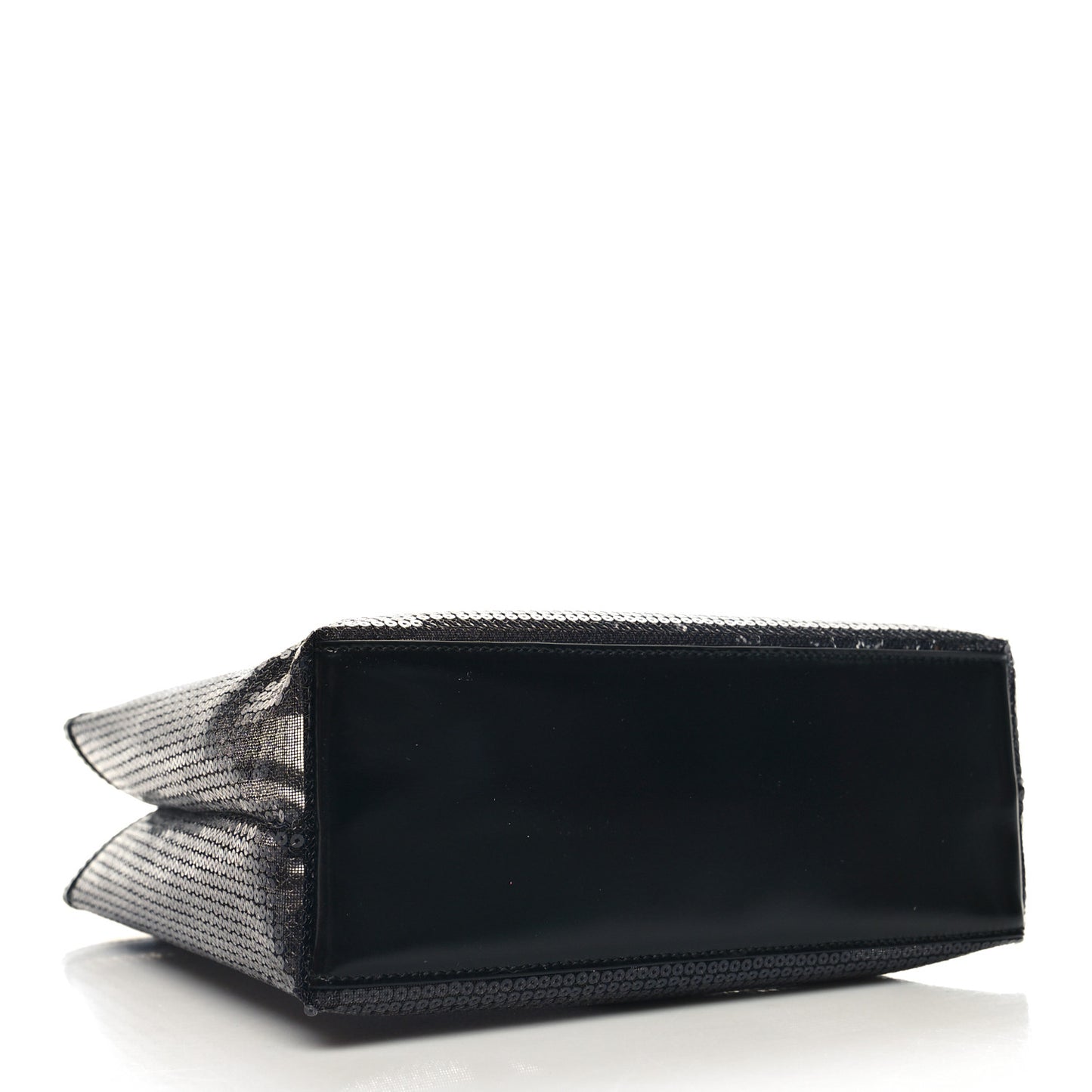 Sequin Mesh Small Tote Bag Black