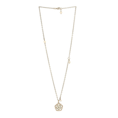 Chanel Pearl Crystal CC Pendant Necklace Gold 3 of 5
