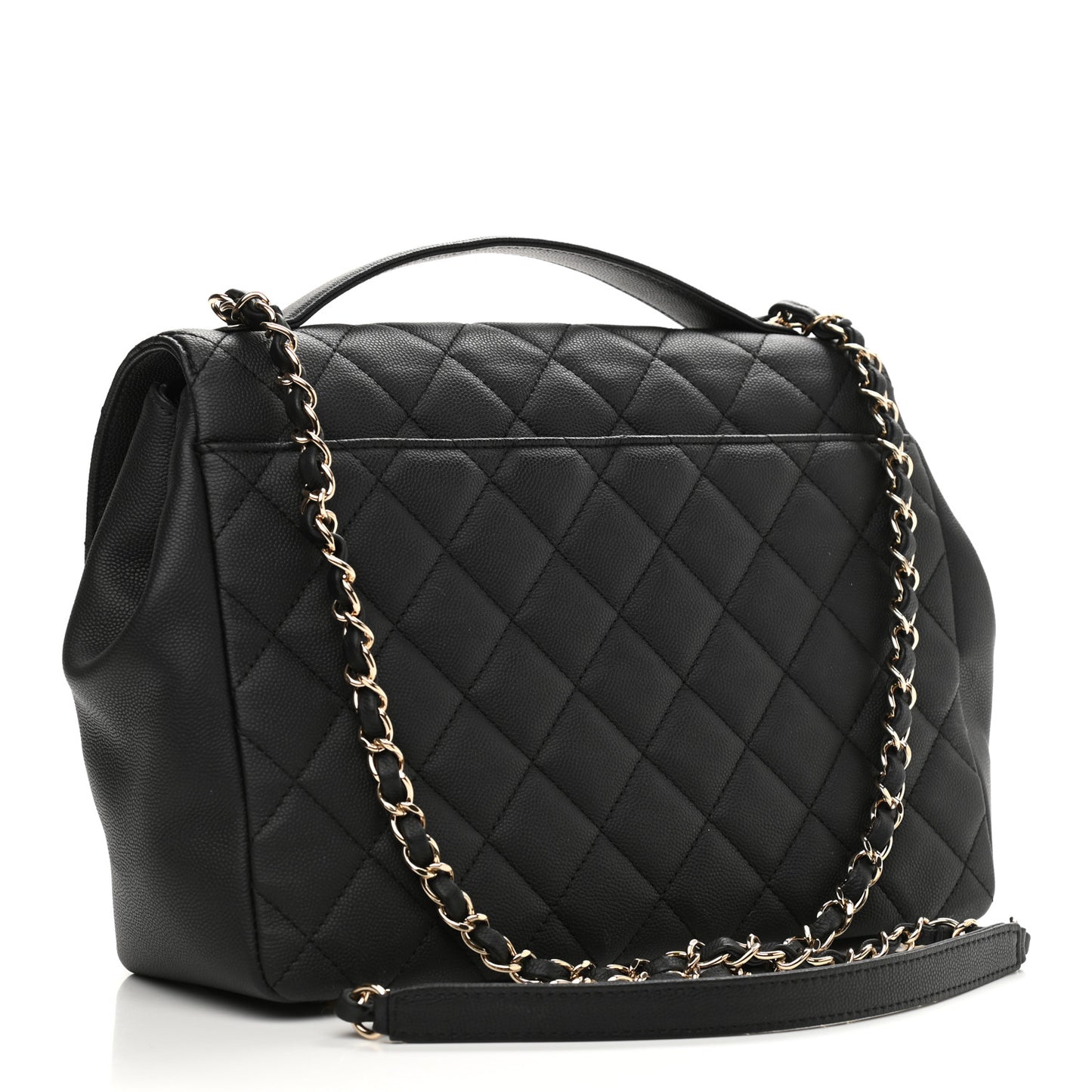 Caviar Quilted Large Business Affinity Flap Black