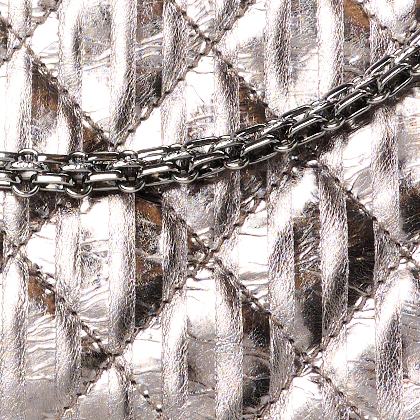 Metallic Calfskin Striped 2.55 Reissue 227 Silver