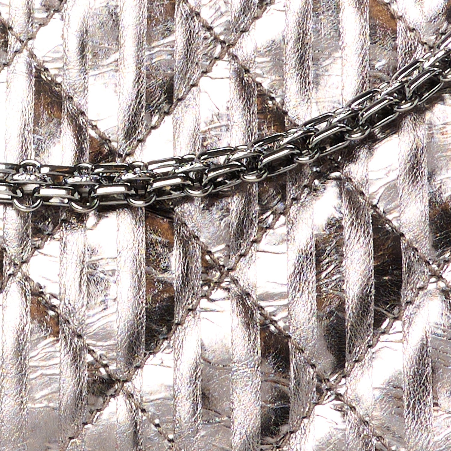 Chanel Metallic Calfskin Striped 2.55 Reissue 227 Silver 9 of 11
