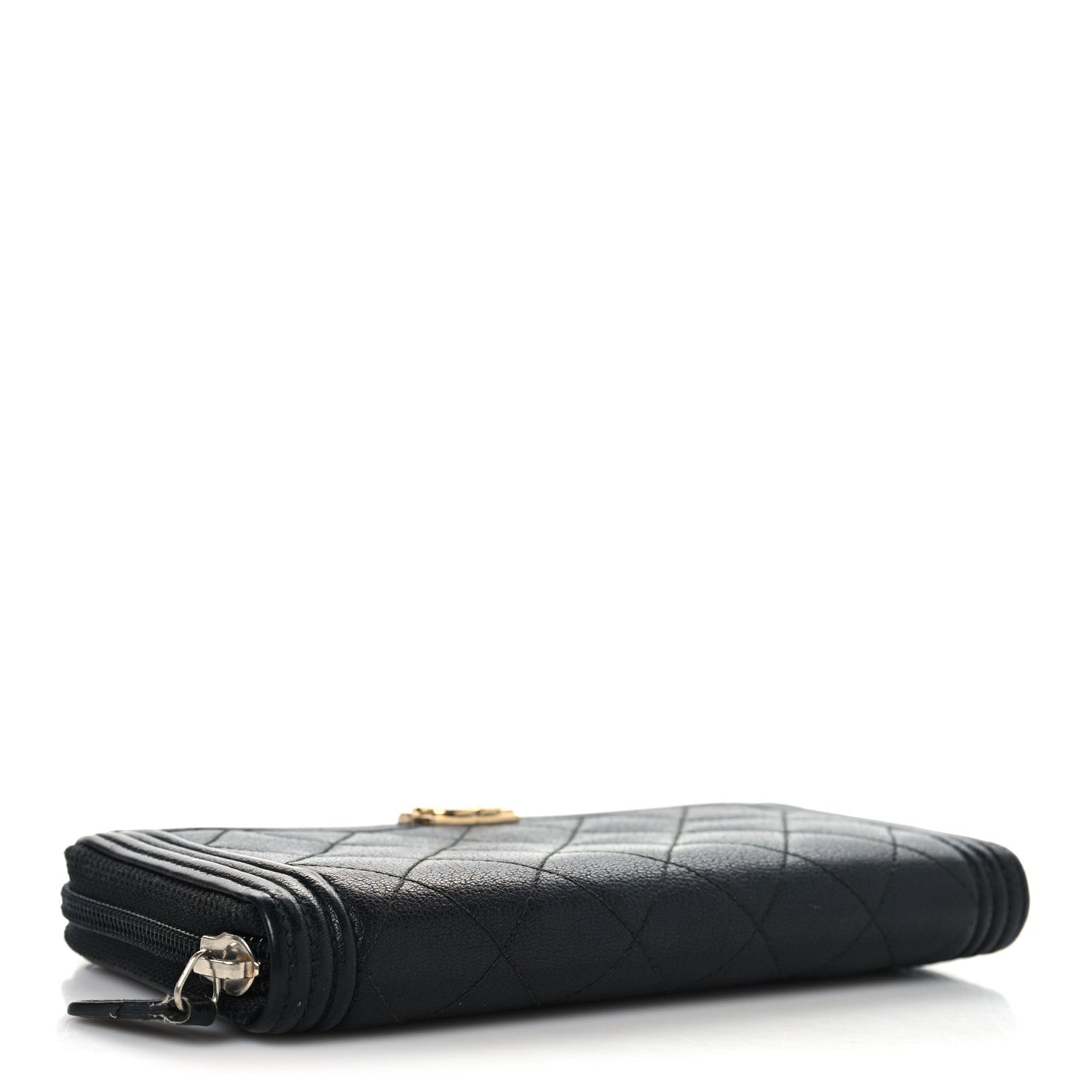 Chanel Caviar Quilted Boy Long Zip Around Wallet Black 4 of 10
