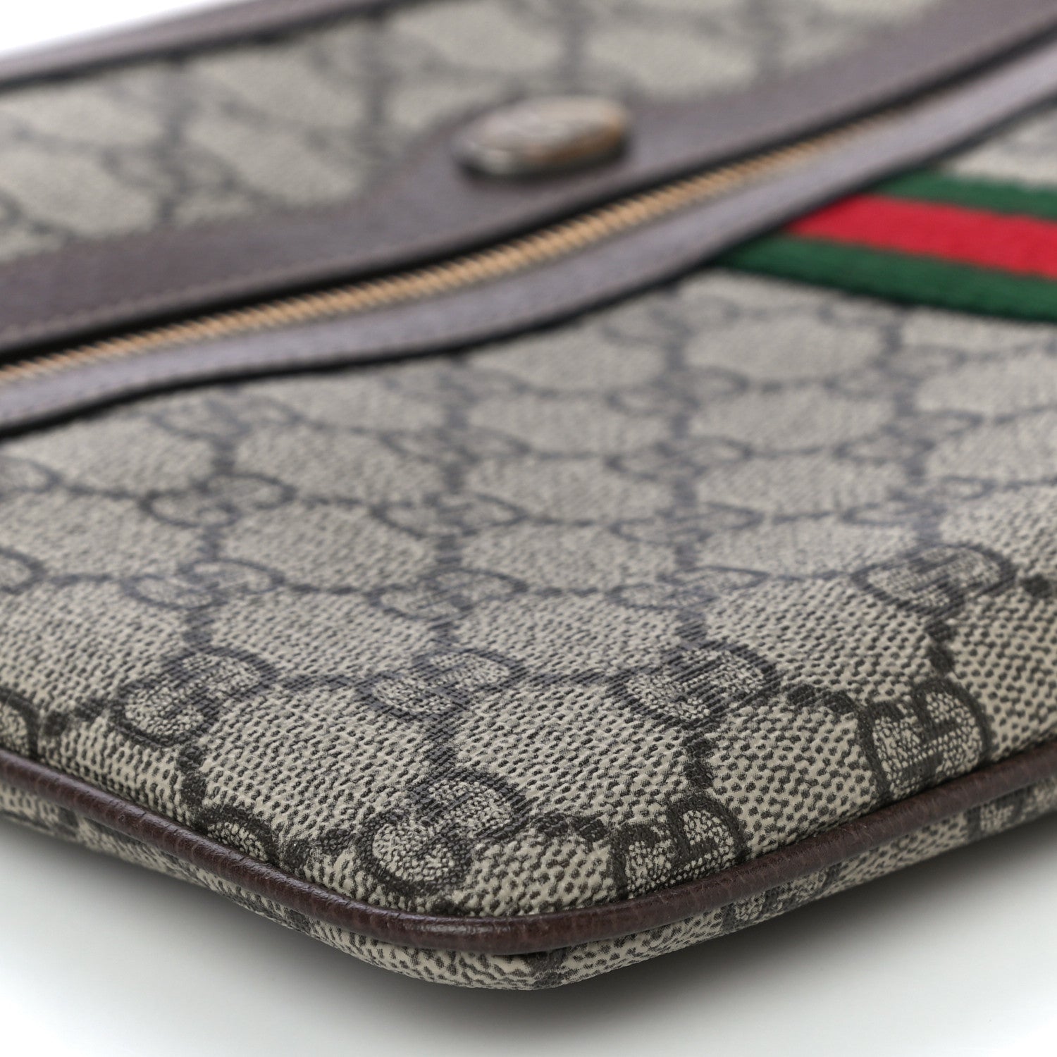 Gucci GG Supreme Monogram Large Ophidia Pouch Clutch Brown 9 of 12