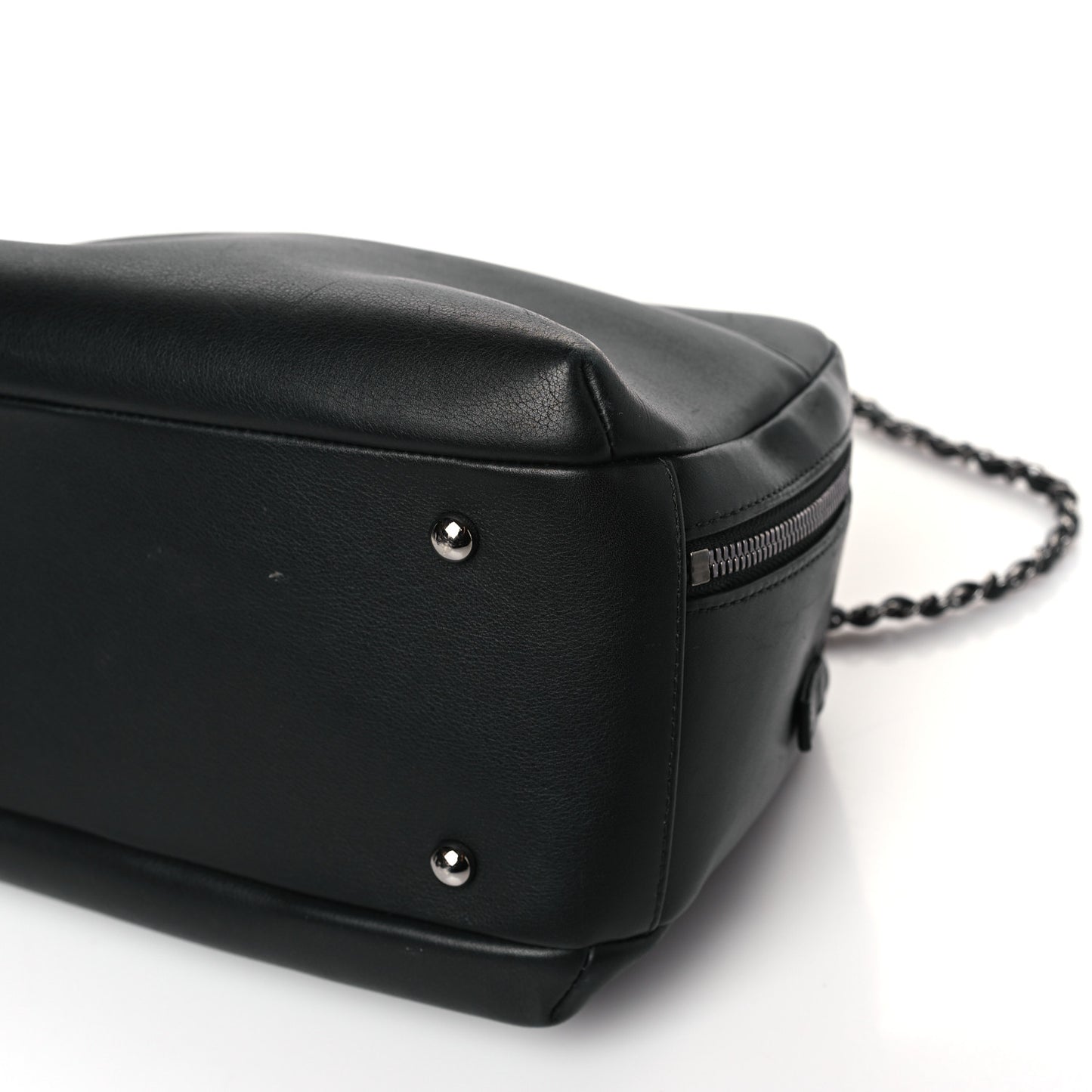 Calfskin Small Trendy CC Bowling Bag Black