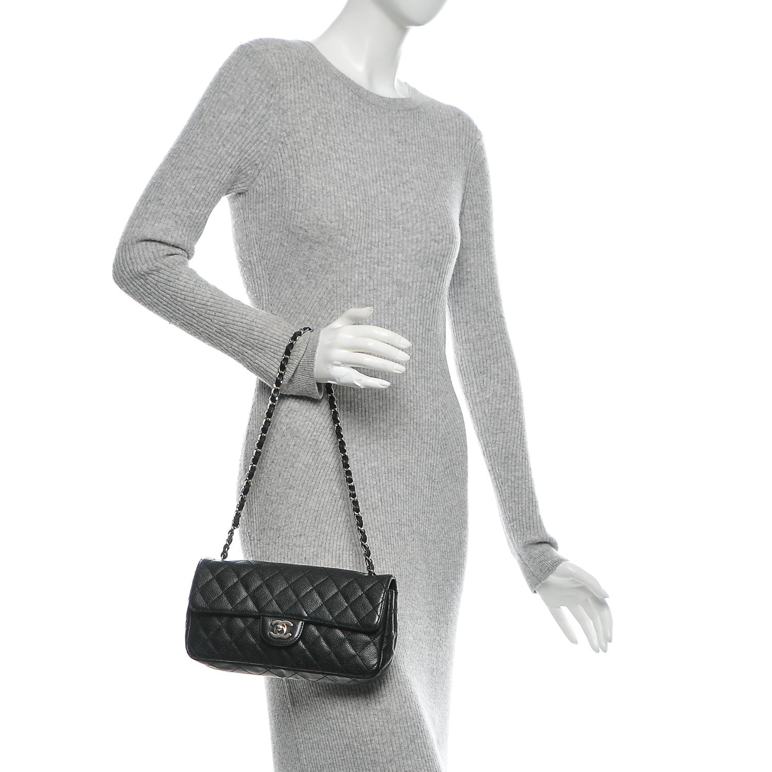 Chanel Caviar Quilted East West Flap Black 2 of 7