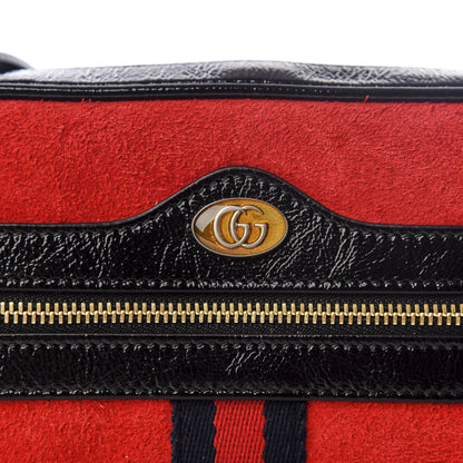 Gucci Suede Patent Web Mini Ophidia Shoulder Bag Red 9 of 10