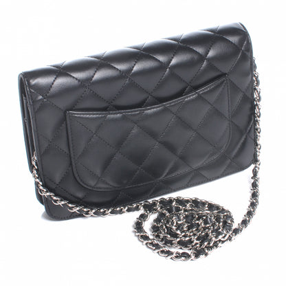 Chanel Lambskin Quilted Wallet On Chain WOC Black 5 of 8