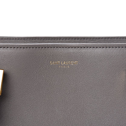 Saint Laurent Smooth Calfskin Medium Monogram Cabas Fog 9 of 17