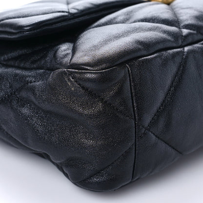 Chanel Shiny Goatskin Quilted Large Chanel 19 Flap Black 9 of 10