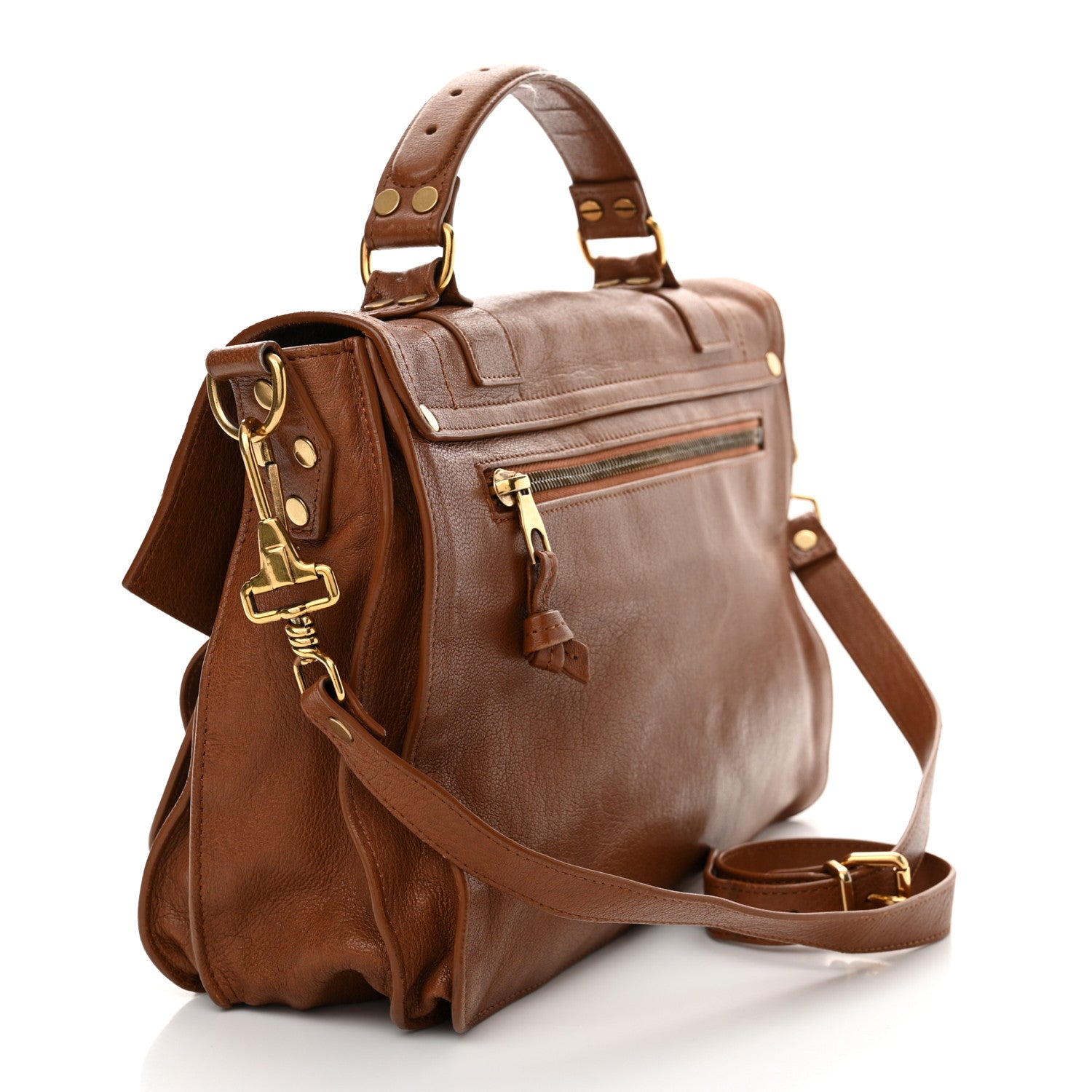 Proenza Schouler Lambskin Medium PS1 Satchel Saddle 3 of 14