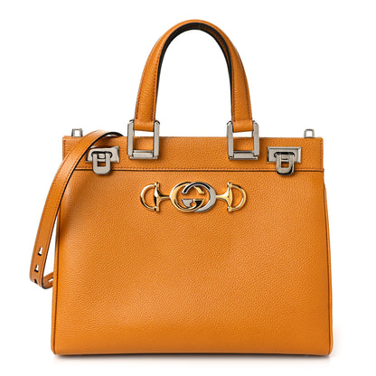 Gucci Posillipo Grain Calfskin Small Zumi Top Handle Bag Sun Oil 1 of 10