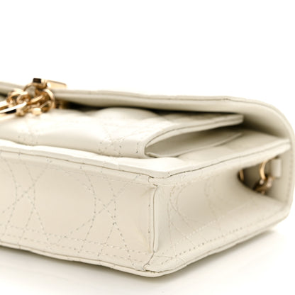 Christian Dior Lambskin Cannage Lady Dior Chain Pouch Latte 10 of 12