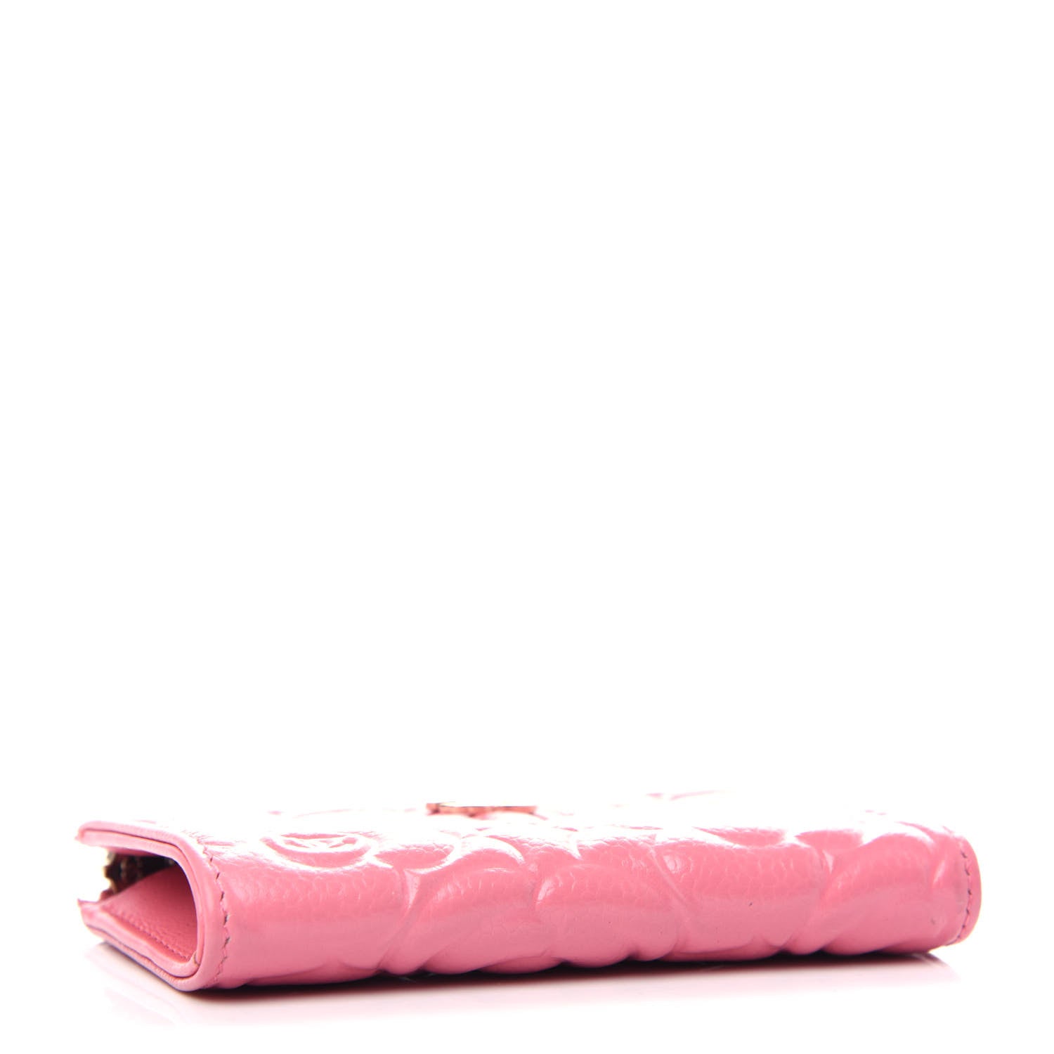 Chanel Caviar Camellia Embossed Key Holder Case Pink 4 of 8