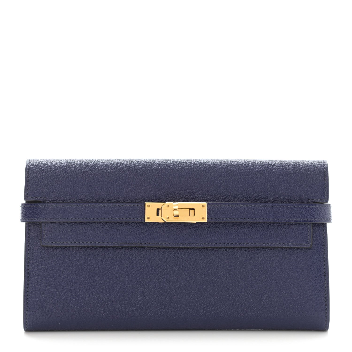 Hermes Chevre Mysore Kelly Longue Wallet Bleu Ecre 1 of 8