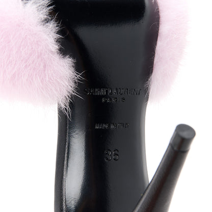 Saint Laurent Mink Calfskin Roy Mule Sandals 36.5 Rose Love 6 of 7