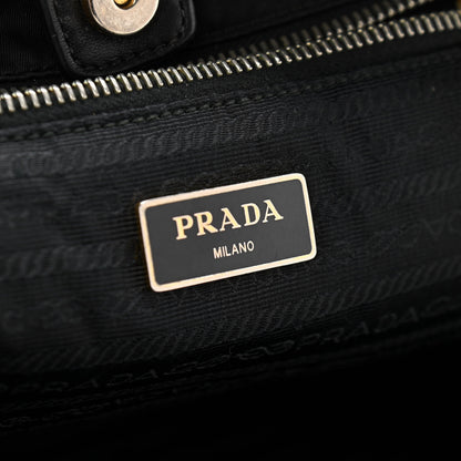 Prada Nylon Calfskin Tote Black 6 of 9
