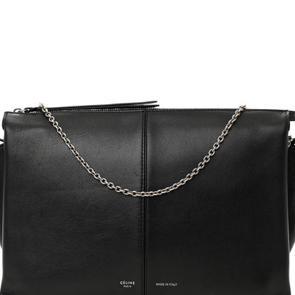 Celine Smooth Calfskin Tri-Fold Clutch on Chain Black 7 of 11