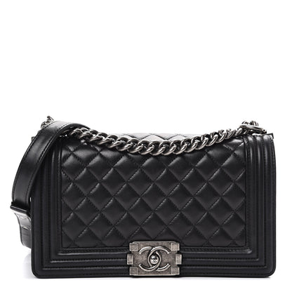Chanel Lambskin Quilted Medium Boy Flap Black 1 of 15