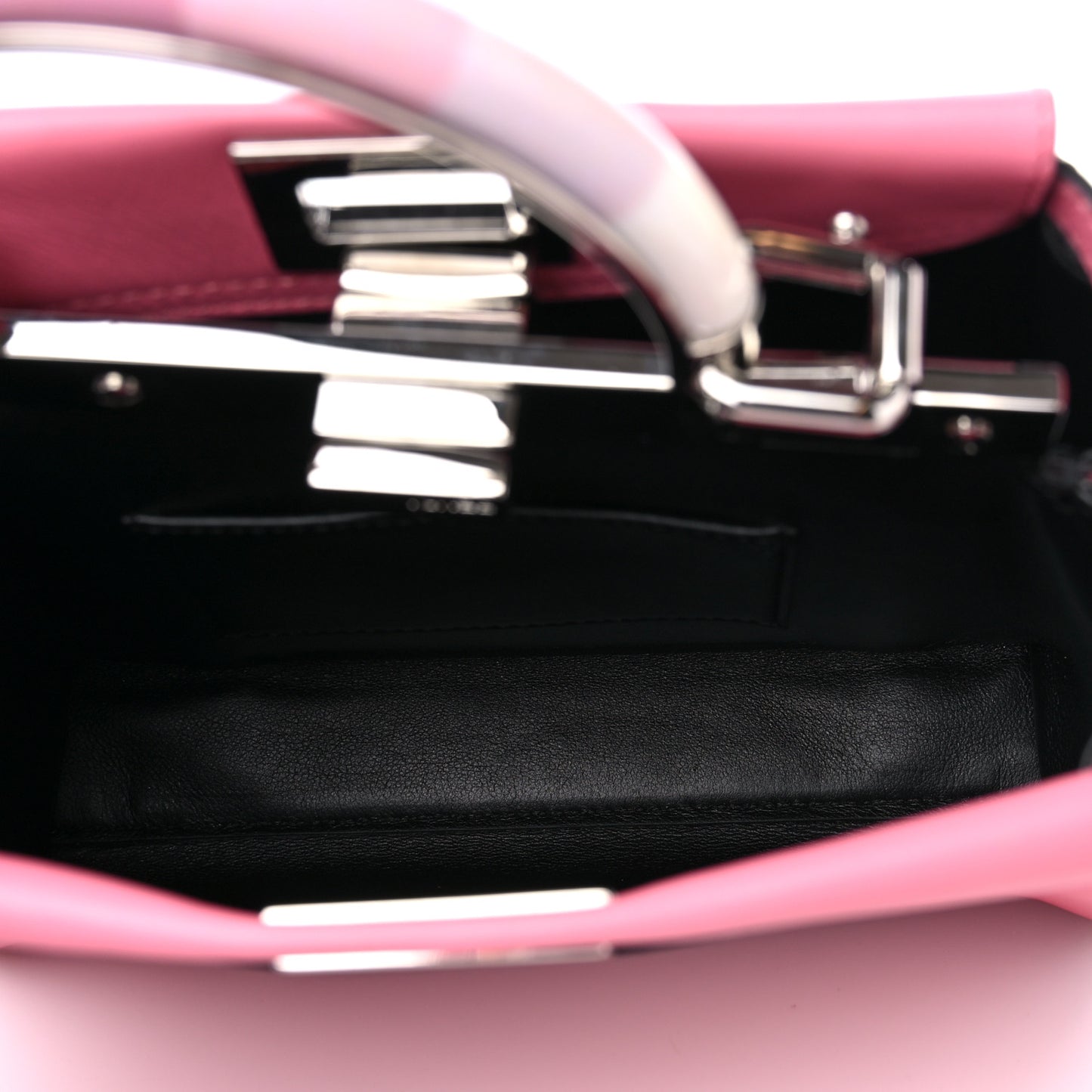 Vitello Seta Nappa Mini Plexi Handle Peekaboo Iconic Satchel Pink