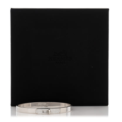 Hermes 18K White Gold Diamond PM Kelly Pave Bracelet SH 4 of 4