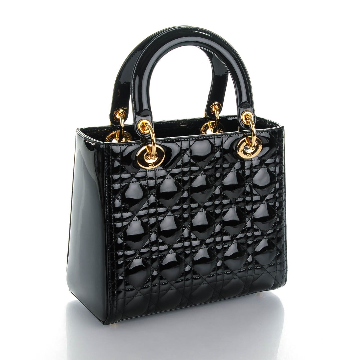 Patent Cannage Medium Lady Dior Black