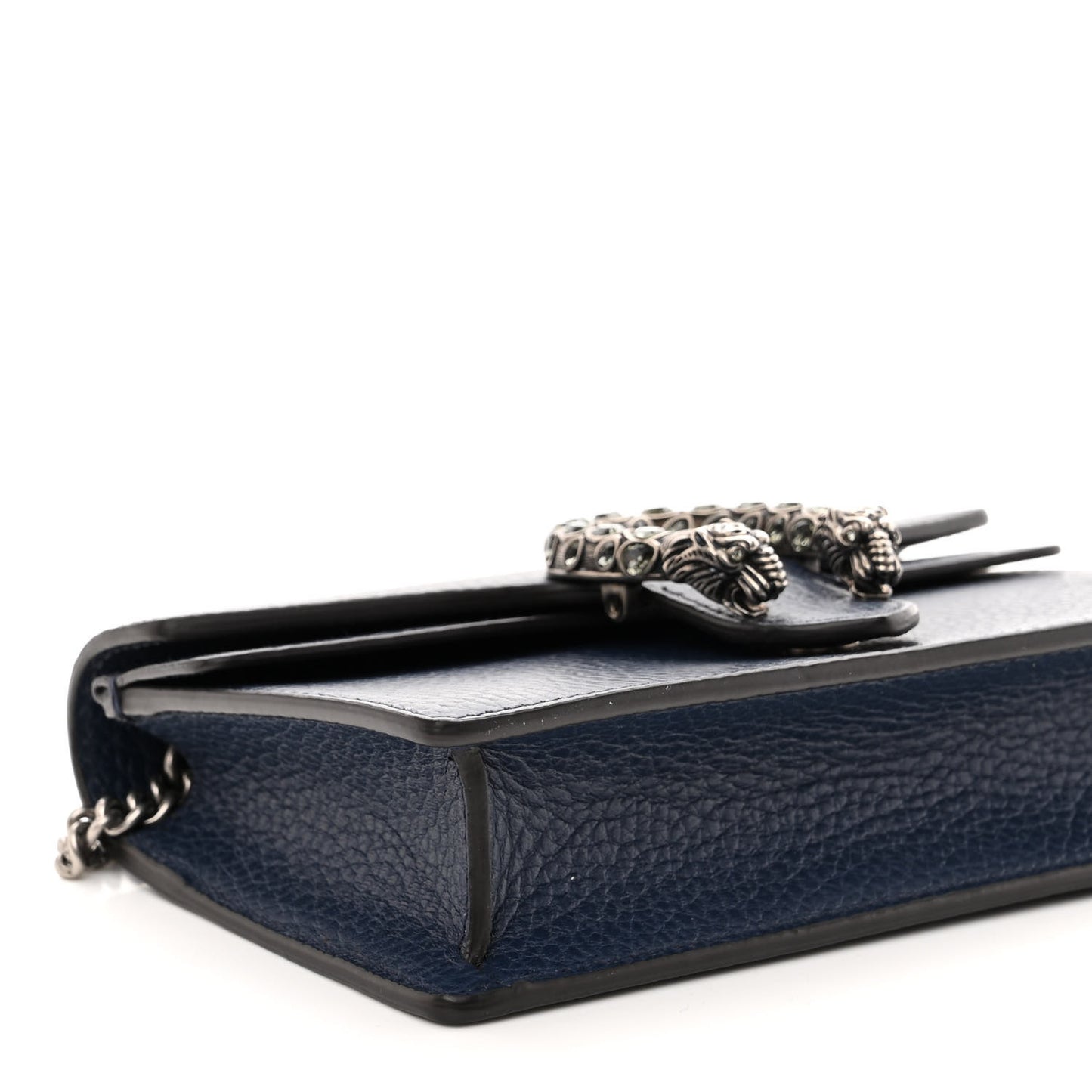 Dollar Calfskin Crystal Super Mini Dionysus Shoulder Bag Blue Agata Black Diamond
