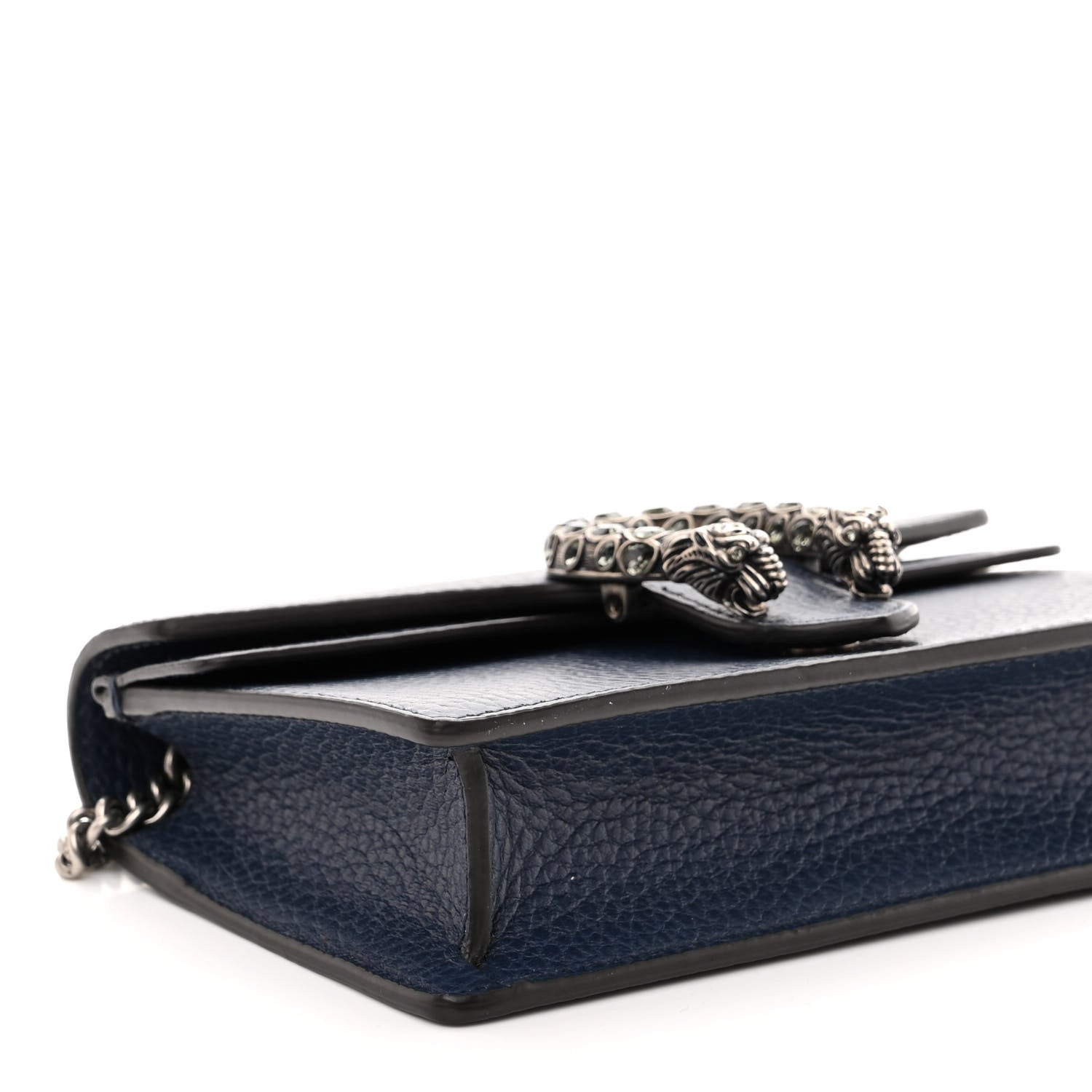 Gucci Dollar Calfskin Crystal Super Mini Dionysus Shoulder Bag Blue Agata Black Diamond 8 of 9