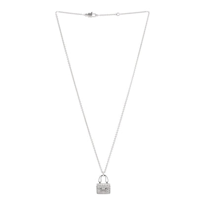 Hermes 18K White Gold Diamond Constance Amulettes Pendant Necklace 3 of 6
