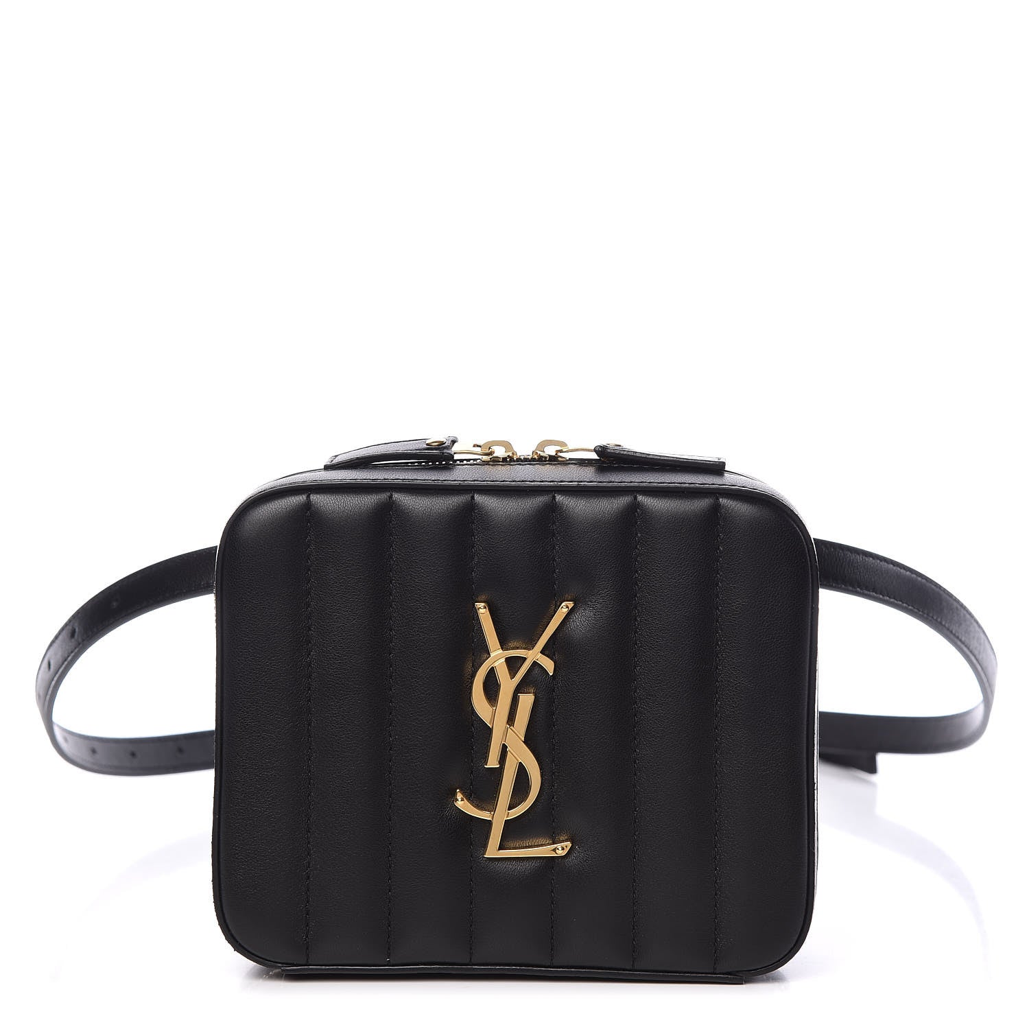Saint Laurent Lambskin Matelasse Vicky Monogram Belt Bag Black 1 of 9