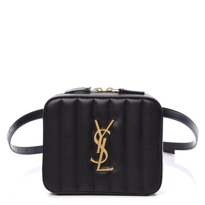 Saint Laurent Lambskin Matelasse Vicky Monogram Belt Bag Black 1 of 9
