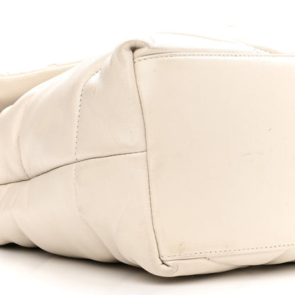 Saint Laurent Lambskin Quilted Medium Loulou Puffer Monogram Chain Satchel Crema Soft 9 of 13