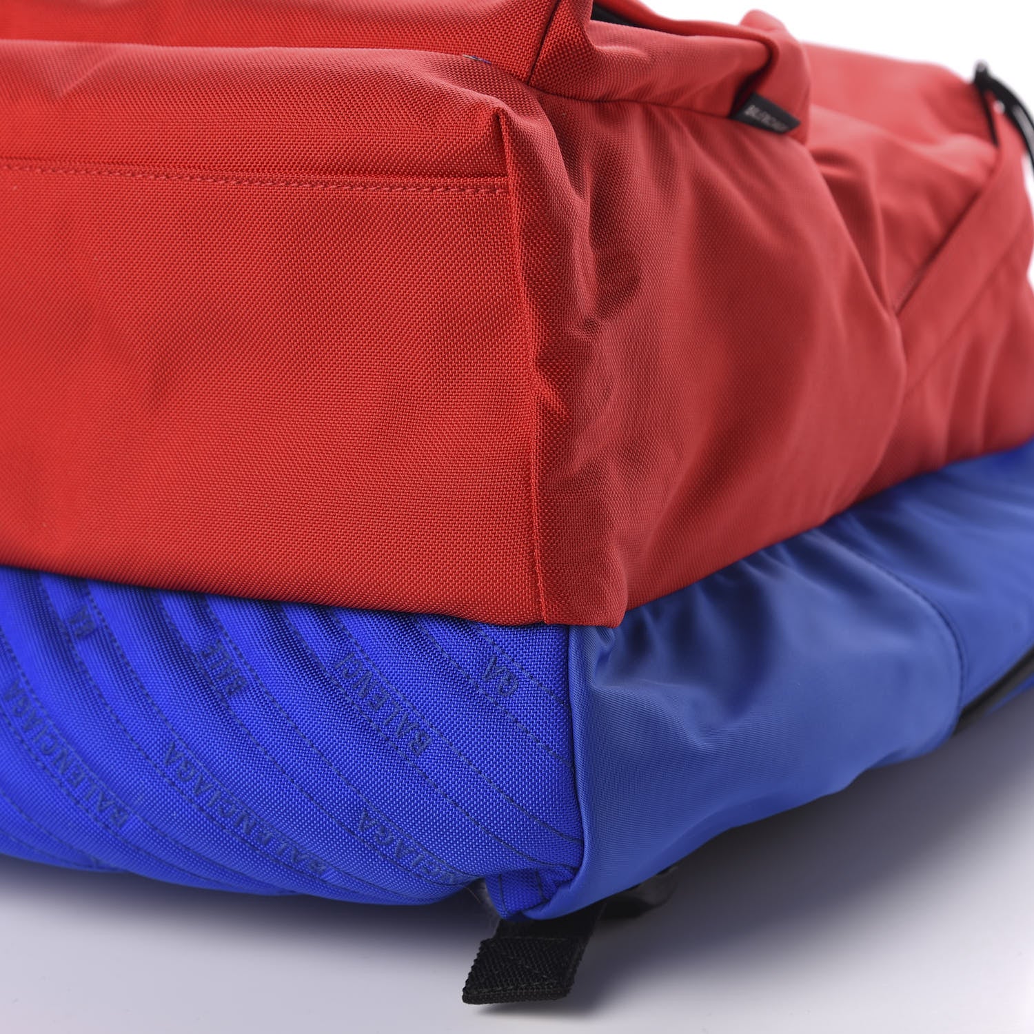 Balenciaga Nylon Logo Embroidered Double Pack Backpack Red Blue 7 of 8