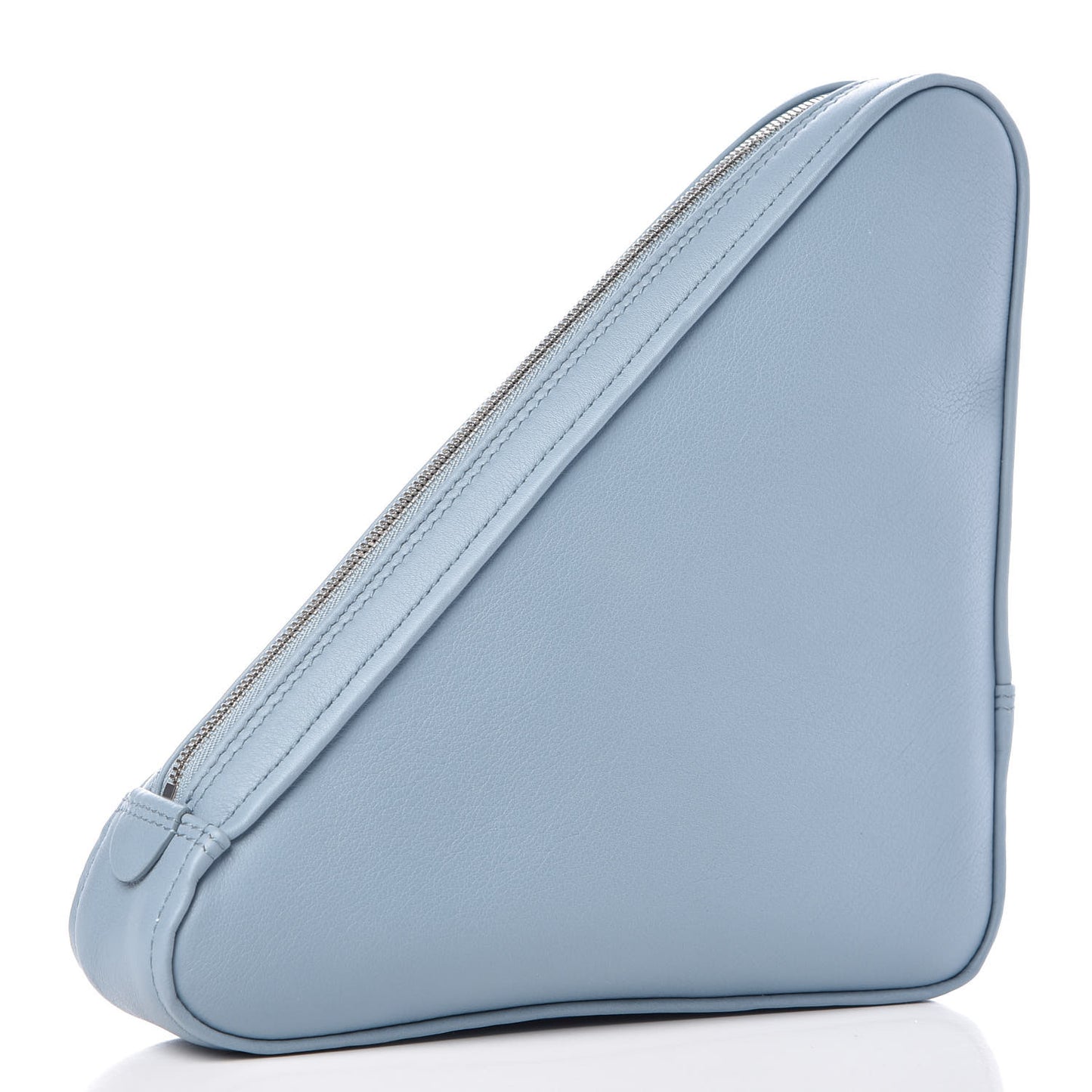 Shiny Day Calfskin Logo M Triangle Pouch Grey Blue White