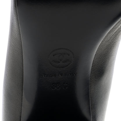 Chanel Lambskin Cap Toe Mary Jane Pumps 38 Black 7 of 9