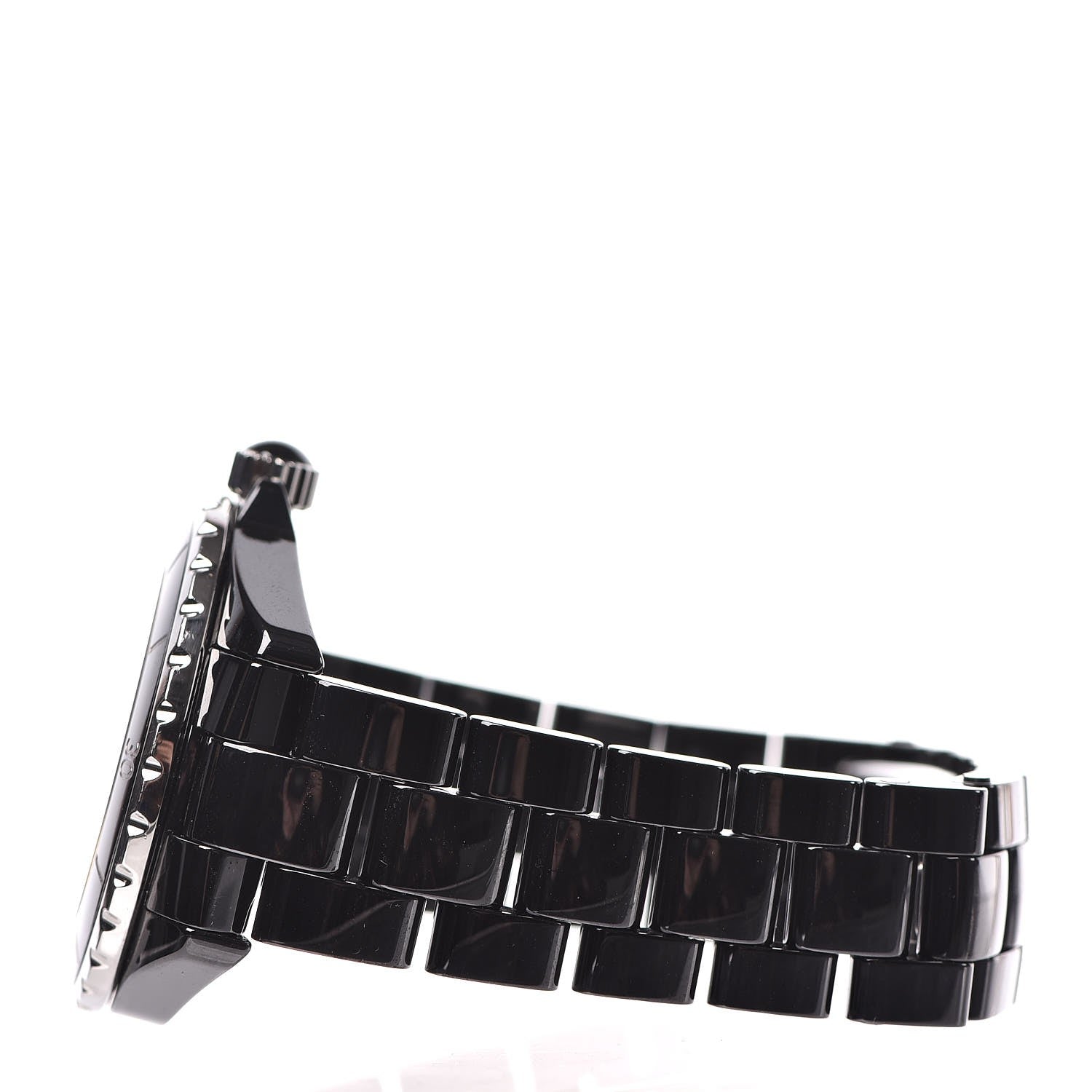 Chanel Stainless Steel Ceramic Diamond Dial 38mm J12 Automatic Watch Black 4 of 8