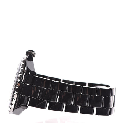 Chanel Stainless Steel Ceramic Diamond Dial 38mm J12 Automatic Watch Black 4 of 8