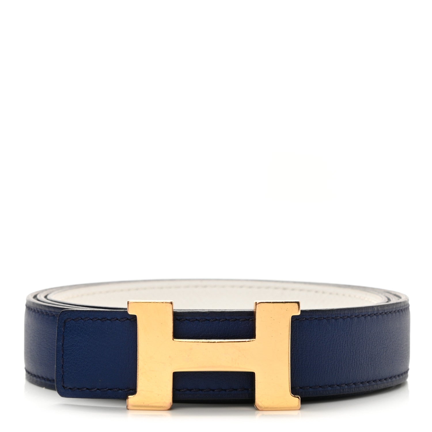 Hermes Swift Epsom 32mm Constance Belt 95 White Bleu Saphir 1 of 6