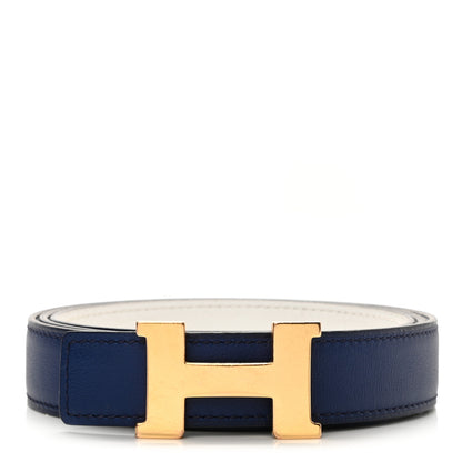 Hermes Swift Epsom 32mm Constance Belt 95 White Bleu Saphir 1 of 6