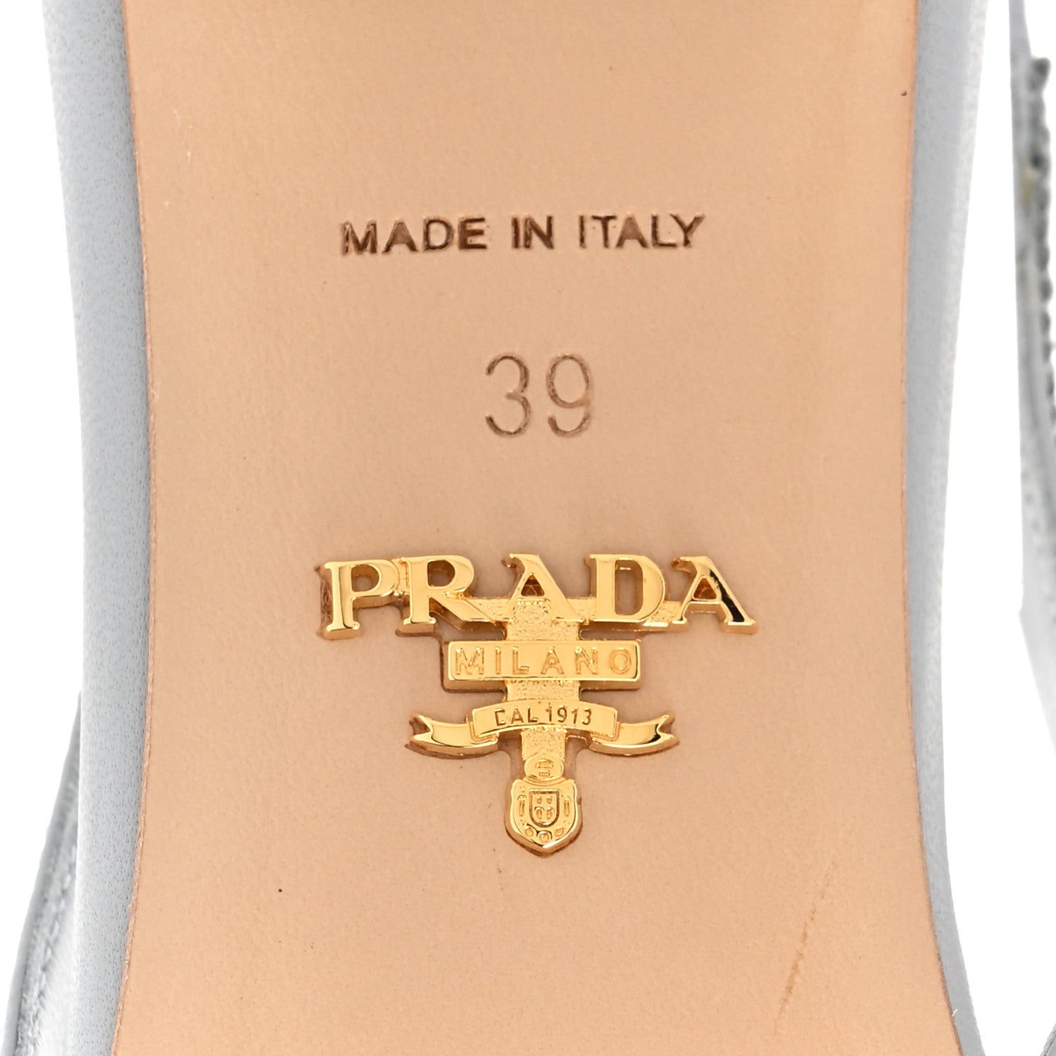 Prada Nappa Triangle Bow 45mm Slingback Pumps 39 Fiordaliso 6 of 8